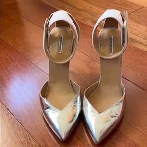 Silver Emporio Armani heels.
